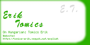 erik tomics business card